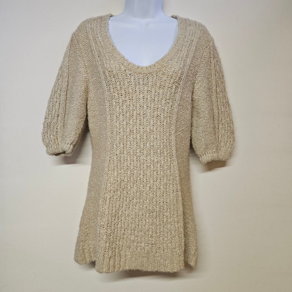 Kaisely Cream Knit Wool Blend Sweater Size L Pull Over Romantic Feminine Staple